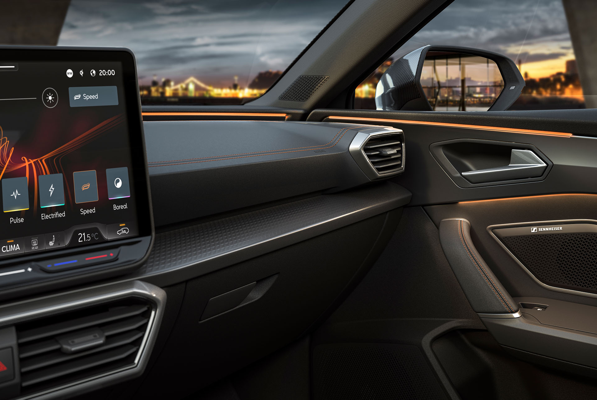 new leon sportstourer 2024 edge equipment upgrade technology, ambient lighting and infotainment system. Keyless advanced, anti-theft system and a rear view camera.